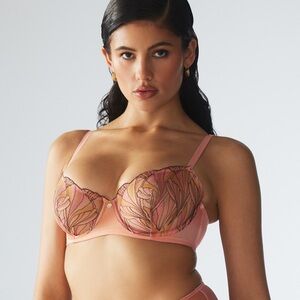 Savage X Fenty Pink Lace “Beneath The Surface” Unlined Balconette Bra
